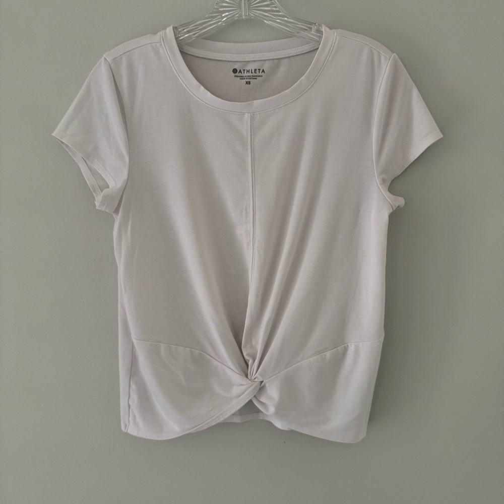 Athleta Women's White Twist Front Top